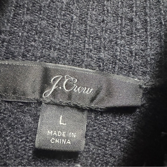 J Crew Black Merino Wool Turtleneck Long Sleeve Dress Size Large - Picture 9 of 11